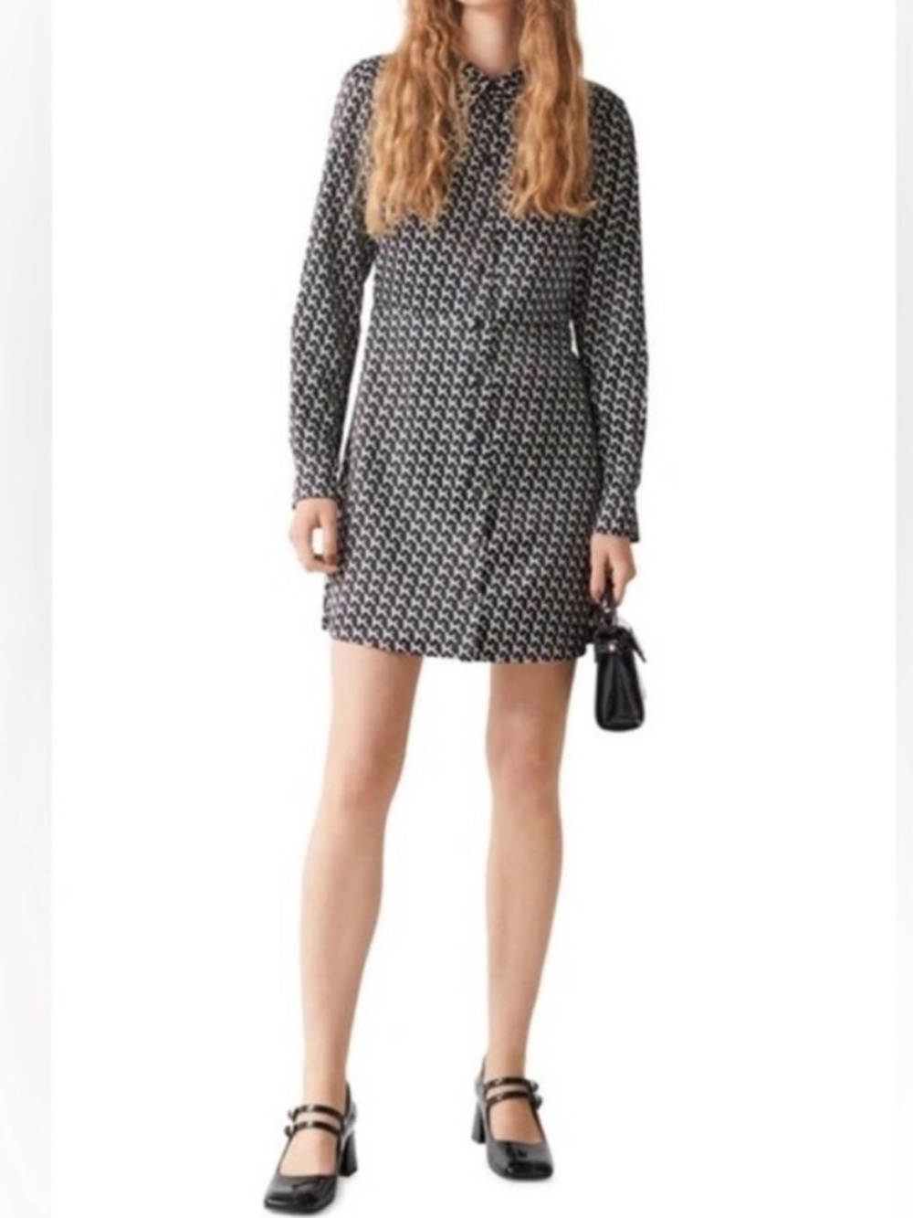 & Other Stories Paris Atelier Poodle Print Shirt Dress - Size 12